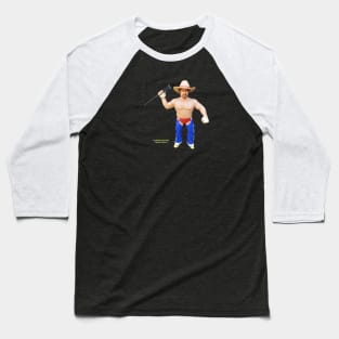 LeJeNdary Wrestling Figures Podcast Blue Chaps Baseball T-Shirt